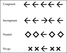 Пример стимульного ряда во фланговой задаче
